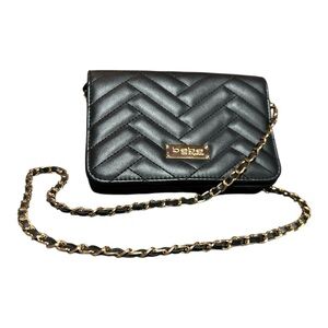 Bebe Black and Gold Mini Quilted Bag